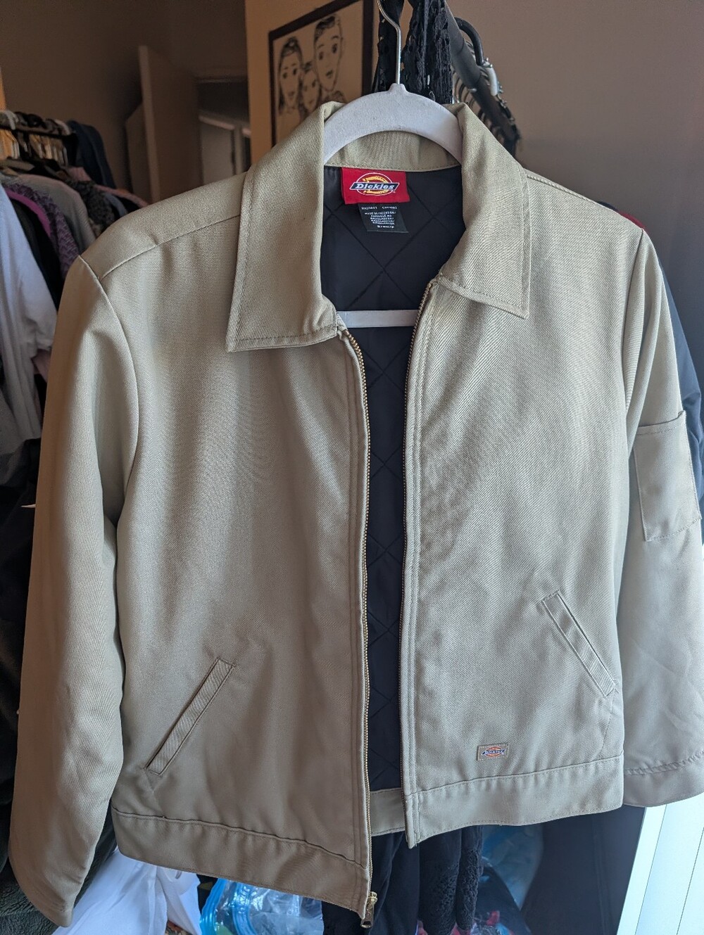 Dickies Men’s Khaki Work Jacket - Classic Zip Front